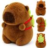 Hpbaggy Capybara - Peluche con zaino per tartarughe, 22 cm | Simpatico peluche, morbido peluche, cotone PP, posa rilassata, adatto come regalo, decorazione, compagno di viaggio