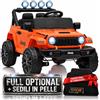 TOYSCAR Jeep elettrica per Bambini Wrangler Rubicon 392, 12V 7Ah, Telecomando parentale 2,4 GHz, 2 Motori da 35W, Sedile in Pelle e tappetini, 1-4 Anni, Max 25 kg