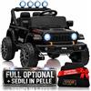 TOYSCAR Jeep elettrica per Bambini Wrangler Rubicon 392, 12V 7Ah, Telecomando parentale 2,4 GHz, 2 Motori da 35W, Sedile in Pelle e tappetini, 1-4 Anni, Max 25 kg