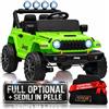 TOYSCAR Jeep elettrica per Bambini Wrangler Rubicon 392, 12V 7Ah, Telecomando parentale 2,4 GHz, 2 Motori da 35W, Sedile in Pelle e tappetini, 1-4 Anni, Max 25 kg