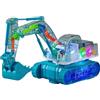 TQUXNGA Giocattolo scavatore elettrico con parti rotanti e luce, Blue | Giocattolo ingegneria educativa per bambini con ingranaggi meccanici trasparenti, 5 giunti mobili
