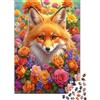 9K4D7V2G Volpe Rossa Puzzle 1000 Pezzi Gioco di Puzzle 1000 Pezzi Carta per Adulti Circondata da Fiori Colorati Scena Naturale Famiglia Relax Regalo Casa 52x38cm/1000pcs