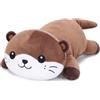 shownicer Otter - Peluche a forma di lontra 30 cm, colore: marrone, simpatico cuscino, regalo per bambini e adulti (marrone)