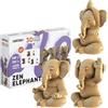 CARTONIC Elefanti Zen Trio Puzzle 3D in Cartone - Kit 3 Modellini | 328 Pezzi, Kit Fai da Te in Cartone Riciclato da Montare e Dipingere - Adolescenti e Adulti, Idea Regalo Creativo
