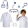 Ballery Baller Set costume da dottore/scienziato per bambini con camice da laboratorio, tesserino identificativo e lente d'ingrandimento, ideale per Halloween e giochi di ruolo per bambini e bambine.