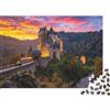 DAFUfbw Castello Eltz Puzzle 1000 Pezzi Materiale Riciclabile Castello Medievale Puzzle per Anziani Allevia Demenza Senile Divertente Attività Ottima Idea Regalo 38x26cm/1000pcs