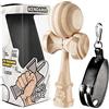 ASOLAND Kendama - Gioco in Legno Tradizionale - Giocattolo Giapponese per Bambini e Adulti - Migliora i Riflessi e la Destrezza - Kit Completo per Professionisti e Principianti ‎(bambù Naturale)