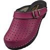 APREGGIO Zoccoli da Donna in Legno - Pantofole comode - Pratici Zoccoli da Giardino - Scarpe in Vera Pelle di Alta qualità