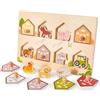 HYAKIDS Animali da Puzzle Legno Bambini, con Maniglie, Montessori Educativi per Bambino, Giochi Educativi Giocattoli Regalo Natale 1 2 3 Anni Femmina Maschio