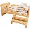 Letto In Legno Per Bambole, Letto In Miniatura Con Biancheria Da Letto, Mini