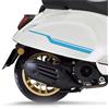 Generico Kit 2 adesivi stickers fascia vintage scacchi compatibili con PIAGGIO VESPA PRIMAVERA LIVERY scegli colore Cod.2012 (056 Blu Leggero)