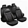 Generico Coprisedili Auto 5 Posti per Renault Captur (2019-2026),Coprisedili in Pelle Vera per Sedili Anteriori e Posteriori, Impermeabile, Traspirante e Compatibile con Gli Airbag,Nero