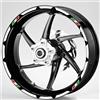 Pimastickerslab Set Completo Adesivi Strisce Cerchi Ruote Moto 17 Pollici Tricolore Bandiera Italia Filetto Cerchioni Gomme Race Sport Stickers Strips Universale RT0023 (010 Bianco)