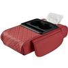 StaZamor Copribracciolo per auto 4 in 1 con portabicchieri, coperchio e organizer per console centrale, comodo cuscino per bracciolo, accessorio interno per auto, Bordeaux A