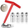 Vicloon Set di 5 Chiave Candela,Chiave a Snodo per Candele 14/16/18/21 mm | Chiave Candela,Set Chiavi Candela con Impugnatura a T Universale,Set Chiavi per le Candele del l'auto per Auto e Moto