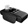 StaZamor Copribracciolo per auto 4 in 1 con portabicchieri, coperchio e organizer per console centrale, comodo cuscino per bracciolo, accessorio interno per auto, nero B