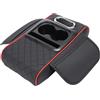 StaZamor Copribracciolo per auto 4 in 1 con portabicchieri, coperchio e organizer per console centrale, comodo cuscino per bracciolo, accessorio interno per auto, rosso A