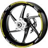Pimastickerslab Set Completo Adesivi Strisce Cerchi Ruote Moto 17 Pollici Bandiera Scacchi Scacchiera Filetto Cerchioni Gomme Sport Stickers Strips Universale RT0025 (025 Giallo)