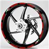 Pimastickerslab Set Completo Adesivi Strisce Cerchi Ruote Moto 17 Pollici Tricolore Bandiera Italia Filetto Cerchioni Gomme Race Sport Stickers Strips Universale RT0023 (032 Rosso)