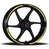 Generico Adesivi Cerchioni Moto Set Completo per 2 Ruote 17 Pollici Strisce Cerchi Custom Vari Colori universale Mod.12 cod.RT012 (025 Giallo)