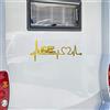 Pimastickerslab Kit 1 Adesivo stickers camper BATTITO CARDIACO CUORE PASSIONE caravan roulotte decal scegli colore cod.1839 (091 ORO, cm 40 x 17)