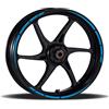 Pimastickerslab Adesivi Cerchioni Moto Set Completo per 2 Ruote 17 Pollici Strisce Cerchi Custom Vari Colori universale Mod.4 cod.RT004 (056 BLU LEGGERO)