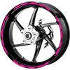 Pimastickerslab Set Completo Adesivi Strisce Cerchi Ruote Moto 17 Pollici Stripes Filetto Cerchioni Gomme Race Sport Decal Racing Stickers Strips Universale RT0019 (046 Rosa Fluo)