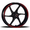 Pimastickerslab Adesivi Cerchioni Moto Set Completo per 2 Ruote 17 Pollici Strisce Cerchi Custom Vari Colori universale Mod.4 cod.RT004 (032 ROSSO)