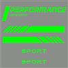 Generico Kit 5 Adesivi Performance Sport Hi Tech specchietti fiancate Cofano Auto Decalcomanie Scegli Colore -cod.1943 (069 Verde Fluo)