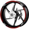 Pimastickerslab Set Completo Adesivi Strisce Cerchi Ruote Moto 17 Pollici Bandiera Scacchi Scacchiera Filetto Cerchioni Gomme Sport Stickers Strips Universale RT0025 (032 Rosso)