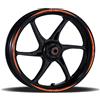 Generico Adesivi Cerchioni Moto Set Completo per 2 Ruote 17 Pollici Strisce Cerchi Custom Vari Colori universale Mod.11 cod.RT011 (035 Arancione)