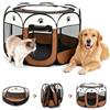 Qnbonrich Box pieghevole per cuccioli, 74 x 74 x 43 cm, box per cani e gatti, marrone | Recinto per piccoli animali, recinto per gatti e piccoli animali, recinto per cani, gatti, conigli, interni ed esterni