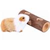 Hominas Tunnel in legno naturale per criceti, 16 x 6 x 6 cm, 80 g | Casetta decorativa per criceti, ratti, piattaforma in legno, accessori per piccoli animali, accessori per porcellini d'India