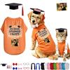 DRAJOIN Completo E Cappello Di Graduation Personalizzato Per Cane, Indumenti Per Pet Con Nome E Immagine Su Misura Per Taglie Piccole Medie Grandi Feste Familiari