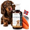 O³ Olio di salmone per Cani 100ml - NORVEGESE - Omega 3+6+9 e vitamina E | 100% naturale, spremuto a freddo, Antiossidante - Pratico erogatore (100ml Erogatore)
