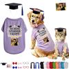 DRAJOIN Completo E Cappello Di Graduation Personalizzato Per Cane, Indumenti Per Pet Con Nome E Immagine Su Misura Per Taglie Piccole Medie Grandi Feste Familiari