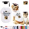 DRAJOIN Completo E Cappello Di Graduation Personalizzato Per Cane, Indumenti Per Pet Con Nome E Immagine Su Misura Per Taglie Piccole Medie Grandi Feste Familiari