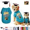 DRAJOIN Completo E Cappello Di Graduation Personalizzato Per Cane, Indumenti Per Pet Con Nome E Immagine Su Misura Per Taglie Piccole Medie Grandi Feste Familiari