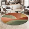 MIATCENRT Geometrico Arte Tappeto Rotondo Terracotta Tappeti, 160cm Antiscivolo Lavabile in Lavatrice Astratto Grafico Tondo Tapette, Salotto Camera da Letto Scendiletto Ufficio Tappeto
