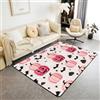 Homemissing Halloween Tappeto Camera da Letto 150x200cm | Rosa zucca Lantern Moderno Lavabile Rettangolare nero Bats Tappeto da Interno Soft Non-slip Polyester