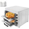RUETERY Forno elettrico per pizza a doppio bastone commerciale, 3000 W, 2 x 20 l, in acciaio inox, con timer e illuminazione, per ristorante, panetteria, casa