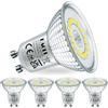 EACLL Lampadina LED GU10 Bianco Freddo 4.8W Equivalente 75W Alogena, Pacco da 4, 585 lumen 6000K,Faretti AC 230V senza Sfarfallio, Ampio Angolo del Fascio 120° Spot, Lampada Riflettore non Dimmerabile