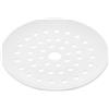 POPETPOP Ceramica Bianca Piatto per Cottura a Vapore per Ravioli e Shumai | Fori Multipli Sul Fondo, Superficie Liscia e Smaltata, Uso in Pentola e Microonde, per Casa
