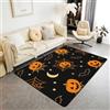 Homemissing Halloween Tappeto Antiscivolo 150x200cm | Spider Web & zucca Lantern Adatto per Casa e Ufficio Bats Tappeto da Interno Carpet for Home, Dining Room