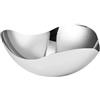 rockible Vassoio Industriale Ciotola Frutta Centrotavola Portavivande in Acciaio Inox Lucidato a Specchio con Linee Curve Aperte Design Scultoreo Moderno, Grande