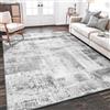 Terven tappeto salotto antiscivolo lavabile moderno, 120x180 cm, Grigio | morbido con pelo corto, pieghevole, spesso antigraffio, grande tappeto astratto da interno, per cucina, camera, antimacchia