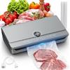 Velya Macchina Sottovuoto per Alimenti, 10-in-1 con Doppia Pompa 80KPa | Coperchio Magnetico e Doppio Sigillo, Vano Porta Rotolo Integrato, Tubo per Contenitori Sottovuoto
