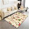 Homemissing Natale Tappeto Camera da Letto 150x200cm | Fiocchio di neve & Babbo Natale Fiocchio di neve & Reindeer Tappeto da Interno Soft Non-slip Polyester