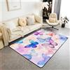 Homemissing Colorato Farfalle Tappeto Camera da Letto 150x200cm | principessa Moderno Lavabile Rettangolare Blu & Rosa Tappeto da Interno Soft Non-slip Polyester