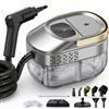 Fizicoo Pulitore a Vapore Portatile 1500W, Serbatoio 1,6L, 3 Livelli | 3,5 Bars, Riscaldamento in 10s e 14 Accessori per la Pulizia di Casa e Auto: Cucina, Bagno, Divani, Tessuti e Piastrelle